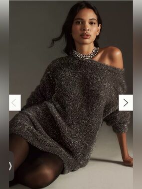 Anthropologie Sparkly Mini Dress size L